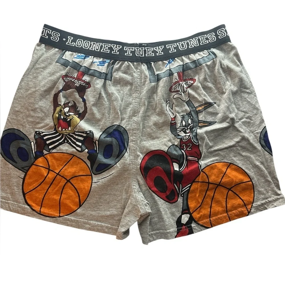 Warner Bros, Looney Tunes Boxers,‎ Grey, Large, 4” inseam, 36-38, Stretchy